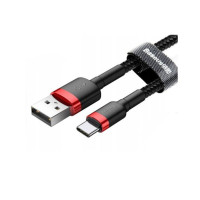 Кабель Baseus Cafule Cable USB For Type-C 3A 2m Red+Black