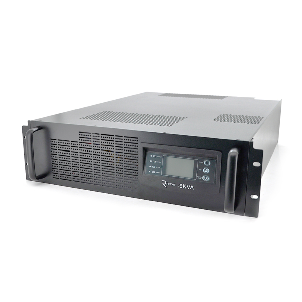 ДБЖ з правильною синусоїдою ONLINE Ritar RT-6KL-LCD, RACK 6000VA (5400Вт), 192В, Струм макс. 5A, під зовнішній АКБ, (482*600*130)