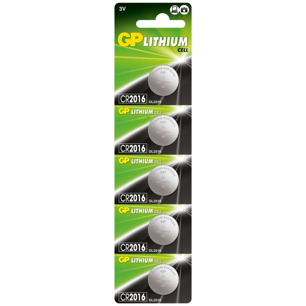 Батарейка літієва GP CR2016-8C5, 5 шт в блістері (упак.100 штук) ціна за блістер