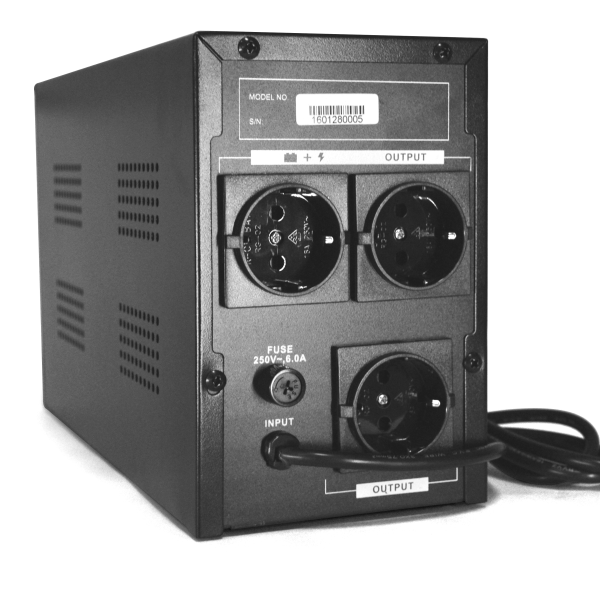 ДБЖ Ritar RTM1000 (600W) Proxima-D, LCD, AVR, 3st, 3xSCHUKO socket, 2x12V7Ah, metal Case (350х120х190) Q2