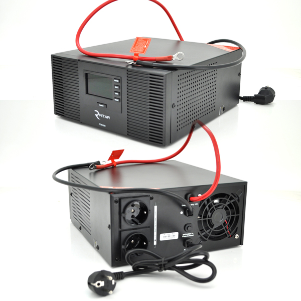 Інвертор з правильною синусоїдою RITAR RTSWrl-1000, 12В з переключніем струму заряду 10A і 20 A (360 * 330 * 230) 9,6 кг (290 * 255 * 120)