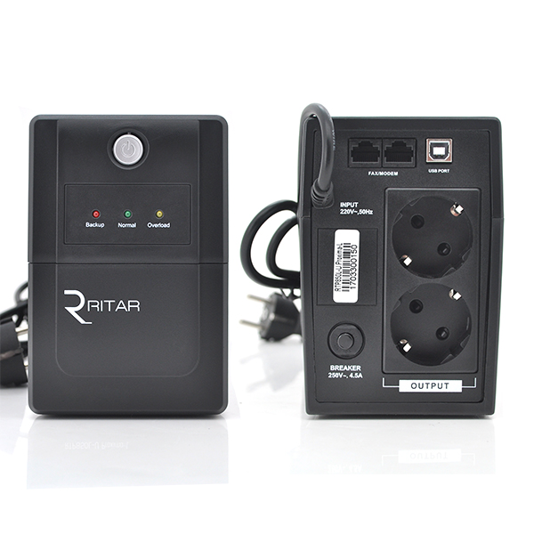 ДБЖ Ritar RTP650L-U (390W) Proxima-L, LED, AVR, 2st, USB, 2xSCHUKO socket, 1x12V7Ah, plastik Case ( 340 x 140 X 205) 4.7 кг Q4