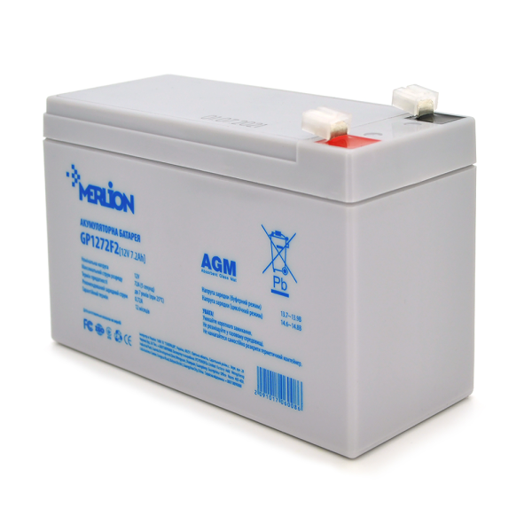 Акумуляторна батарея MERLION AGM GP1272F2 12 V 7,2 Ah ( 150 x 65 x  95 (100) ) White Q10