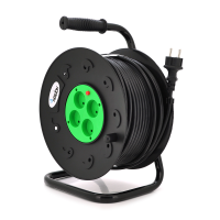 Подовжувач на котушці MERLION  2х2,5, 25 м, 16А, 220В, 4xSCHUKO socket, кабель нг-LS, теплове реле (захист від перегріву), Q4