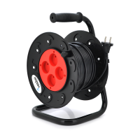 Подовжувач на котушці MERLION  2х0,75, 10 м, 10А, 220В, 4xSCHUKO socket, кабель нг-LS, Q4