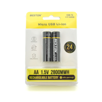 Акумулятор Li-Ion Beston 1,5V 2XAA USB-Micro, 2800mWh, Rechargeable, 1800mAh Blister