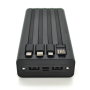 Power bank 20000 mAh Solar, (5V / 200mA), 2xUSB, 5V / 1A / 2,1A, USB <-> microUSB, ударо захищений прогумований корпус, чорний, Corton BOX