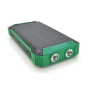 Power bank 20000 mAh Solar, (5V / 200mA), 2xUSB, 5V / 1A / 2,1A, USB <-> microUSB/Type-C/Lightning, ударо захищений прогумований корпус, Green, Corton BOX