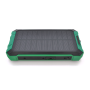 Power bank 20000 mAh Solar, (5V / 200mA), 2xUSB, 5V / 1A / 2,1A, USB <-> microUSB/Type-C/Lightning, ударо захищений прогумований корпус, Green, Corton BOX