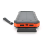 Power bank 20000 mAh Solar, (5V / 200mA), 2xUSB, 5V / 1A / 2,1A, USB <-> microUSB/Type-C, ударо захищений прогумований корпус, Orange, Corton BOX