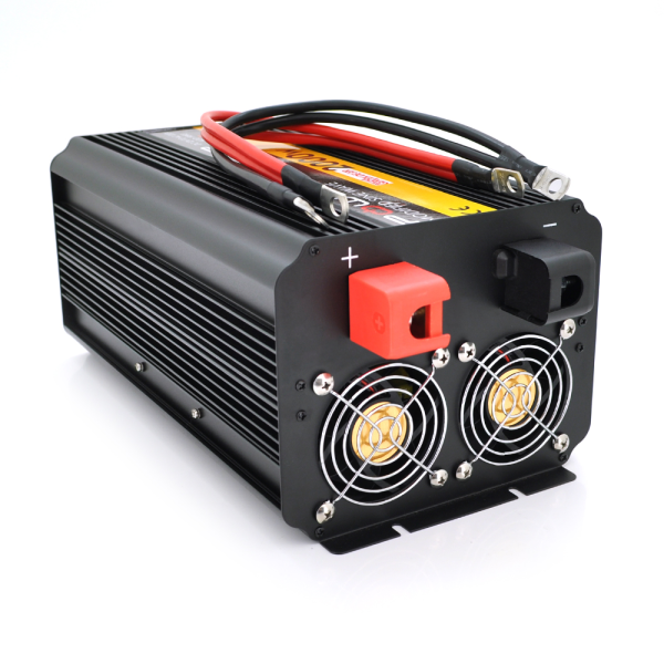 Інвертор напруги POWERMASTER-PWR2000 (1200Вт), 12/220V, approximated, 1 універсальна розетка, клем + крокодили, Box