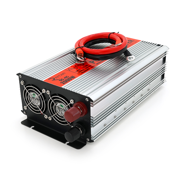 Інвертор напруги RITAR RSX-2000, 12V/220V, 2000W з апроксимувати синусоїдою, 2xShuko, 1xUSB, клемні дроти, BOX, Q6
