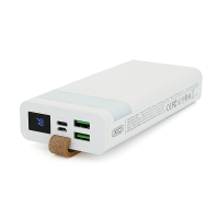 PowerBank XO-PR129-20000mAh, Input:Micro/Type-C, Output:2USB+Type-C, QC22.5W/PD20W, White