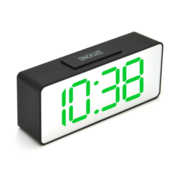 Електронний годинник VST-886 Дзеркальний дисплей, будильник, живлення від кабелю USB, Green